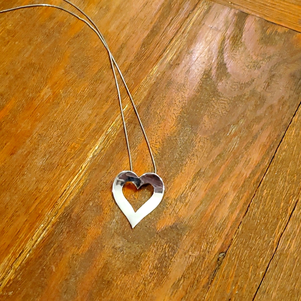 Silver Heart With 24" Silver Chain